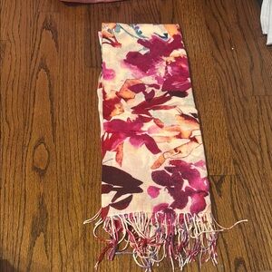 Nordstrom Pink and Red Floral Watercolor Scarf